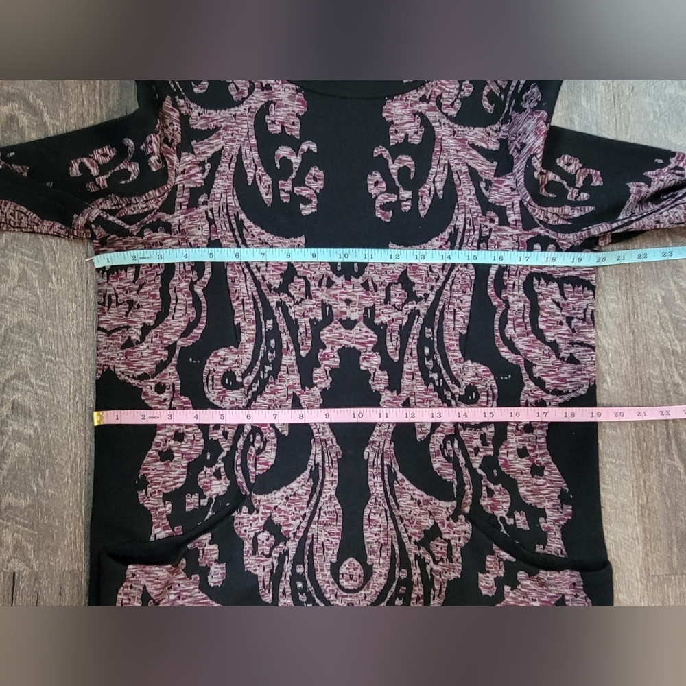 Free People Modern Love Mini Dress Womens M Black & Multi Mock Neck Sweater Dres - Picture 11 of 14